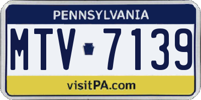 PA license plate MTV7139