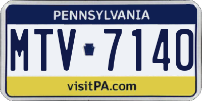 PA license plate MTV7140