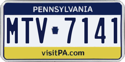 PA license plate MTV7141