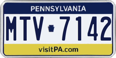 PA license plate MTV7142