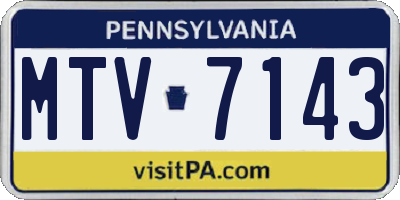 PA license plate MTV7143
