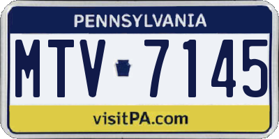 PA license plate MTV7145