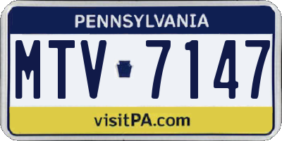 PA license plate MTV7147