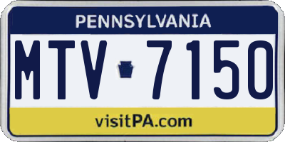 PA license plate MTV7150