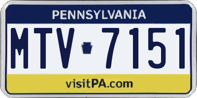PA license plate MTV7151