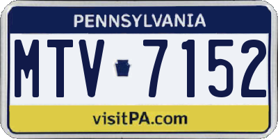 PA license plate MTV7152