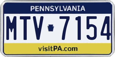 PA license plate MTV7154