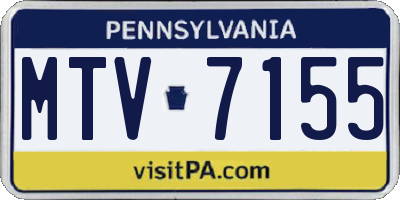 PA license plate MTV7155