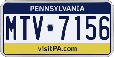 PA license plate MTV7156