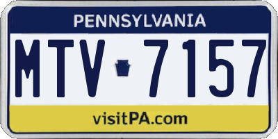 PA license plate MTV7157