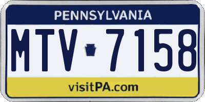 PA license plate MTV7158