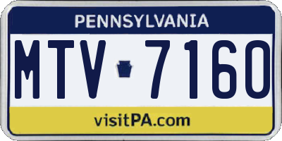PA license plate MTV7160
