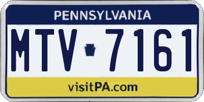 PA license plate MTV7161