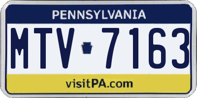 PA license plate MTV7163