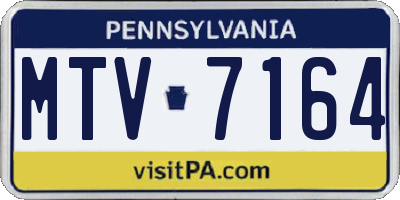 PA license plate MTV7164