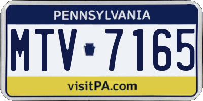 PA license plate MTV7165