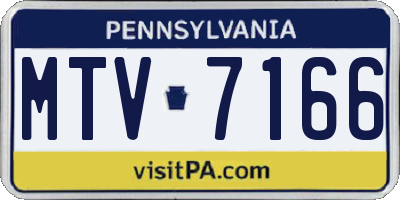 PA license plate MTV7166