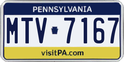 PA license plate MTV7167