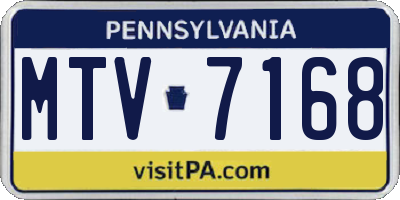 PA license plate MTV7168