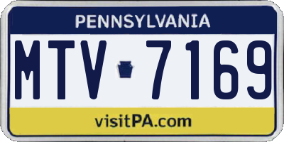 PA license plate MTV7169