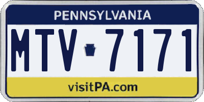 PA license plate MTV7171