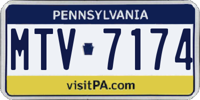 PA license plate MTV7174