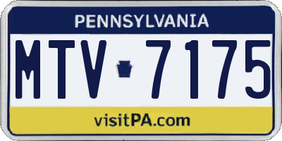PA license plate MTV7175