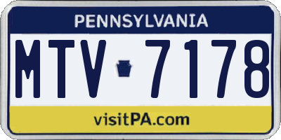 PA license plate MTV7178