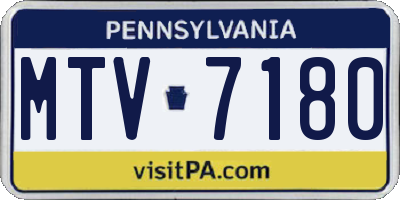 PA license plate MTV7180