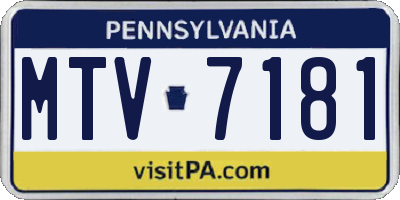 PA license plate MTV7181