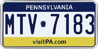 PA license plate MTV7183