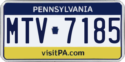 PA license plate MTV7185