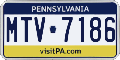 PA license plate MTV7186