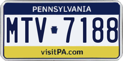 PA license plate MTV7188
