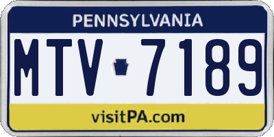 PA license plate MTV7189