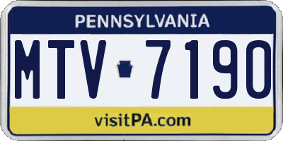 PA license plate MTV7190