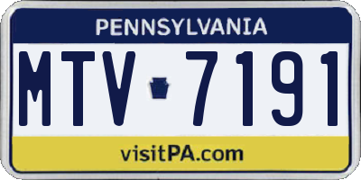 PA license plate MTV7191