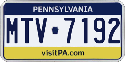 PA license plate MTV7192