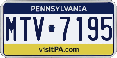 PA license plate MTV7195