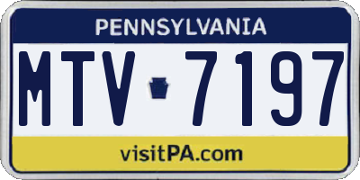 PA license plate MTV7197