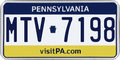 PA license plate MTV7198