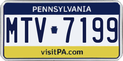 PA license plate MTV7199