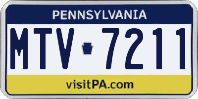 PA license plate MTV7211