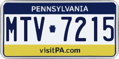PA license plate MTV7215