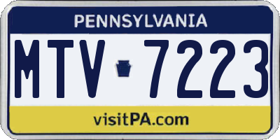 PA license plate MTV7223