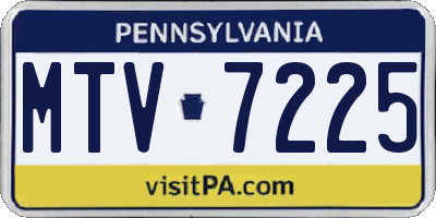 PA license plate MTV7225