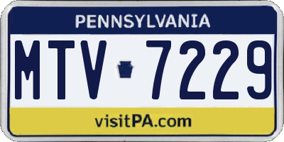 PA license plate MTV7229