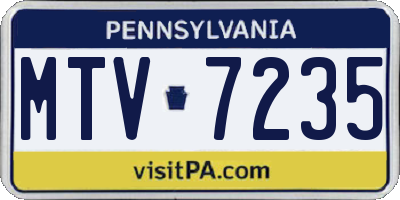 PA license plate MTV7235