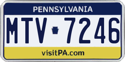 PA license plate MTV7246
