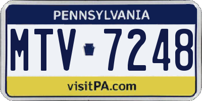 PA license plate MTV7248